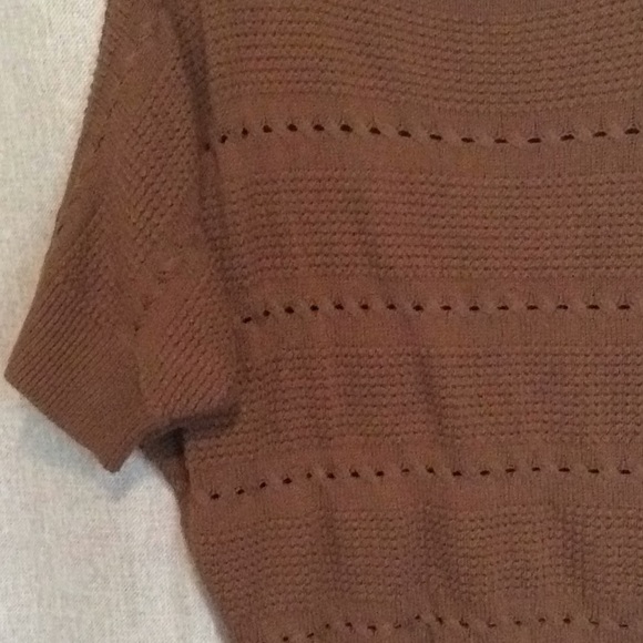 CAMAÏEU Brown Short Sleeves Sweater - Size S/M - Picture 4 of 4